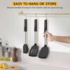 NileHome Pack of 3 Spatulas Silicone Heat Resistant, Silicone Cooking Utensils Set, Silicone Spatula BPA Free Cooking Utensils, Ideal Cookware for Fish, Eggs, Pancakes 2