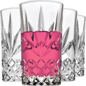 Godinger Highball Glasses, Tall Drinking Glasses, Cocktail Glasses, Glass Cups for Water, Juice, Liquor, Beer or Wine - Set of 4, Shannon Crystal, 12oz