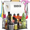 Grill Caddy, BBQ Caddy for Outdoor Grill, Camping Essentials, Camping Accessories, Outdoor Kitchen BBQ Grill Accessories for Camper, Tailgate Essentials, Grilling Gifts for Men