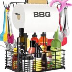 Grill Caddy, BBQ Caddy for Outdoor Grill, Camping Essentials, Camping Accessories, Outdoor Kitchen BBQ Grill Accessories for Camper, Tailgate Essentials, Grilling Gifts for Men