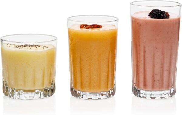Libbey Brockton Tumbler, Juice and Rocks Glasses Set, Clear, Classic Cut Drinkware Set of 24, Elegant Dishwasher Safe Barware Glasses for Everyday Use