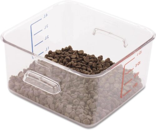Rubbermaid Commercial Products, Space Saving Square Food Storage Container, 4 Quart, Clear, for Kitchen/Sous Vide/Meal Prep