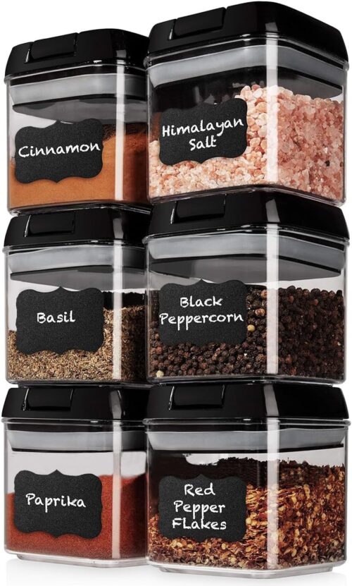 Product Description food storage containers with lids airtight food storage containers with lids spice storage container small spice jars, airtight food storage containers with lids for kitchen and pantry organization Previous page air tight pantry storage containers Spice Organizer, spice jars with label, spices container set Next page Stackable Design Leak-Proof Lid Space Saving BPA-Free Material Easy-Grip Pouring Corners plastic storage containers with lids airtight food storage containers spice containers airtight food storage container set, Shazo storage containers kitchen pantry Previous page airtight food storage containers with lids airtight pantry storage containers nut storage containers